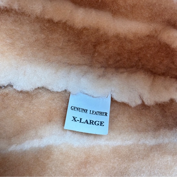 Genuine Shearling Sheepskin Trapper Hat Tan Aviator Winter Warm XL Apres Ski - Picture 8 of 16